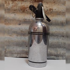 Vtg Sparklets Seltzer Club Soda Bar Bottle Chrome